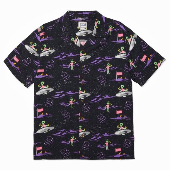 Party Pants Other - “Party Pants” Men’s Flying Alien Short Sleeve Shirt Size Medium NWOT